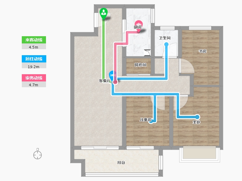 江苏省-徐州市-万科未来之光-80.01-户型库-动静线