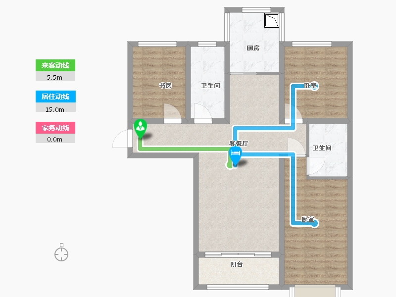 甘肃省-兰州市-冉泽御景龙湾-92.70-户型库-动静线