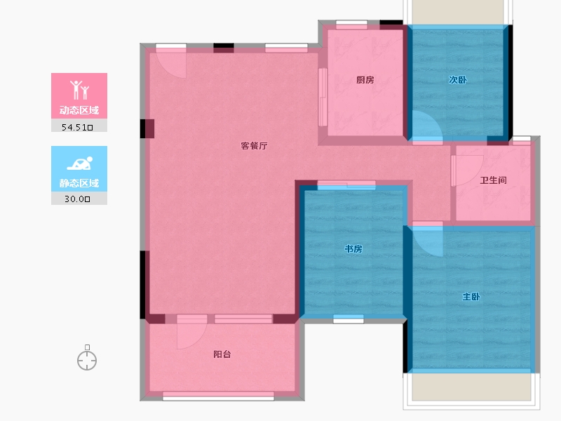 广西壮族自治区-北海市-锦江·白鹭郡-74.56-户型库-动静分区