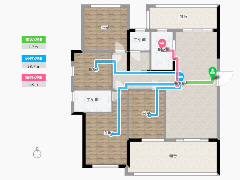 广西壮族自治区-玉林市-万昌东方韵-134.11-户型库-动静线