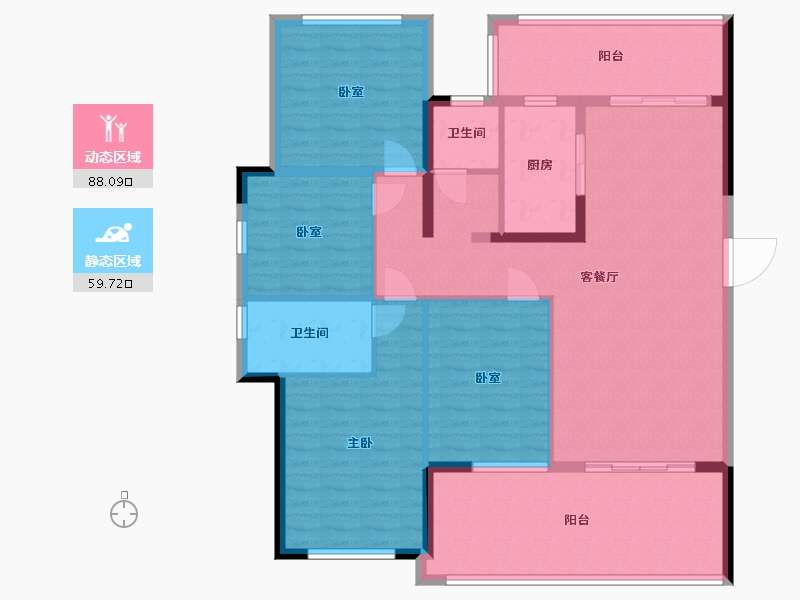 广西壮族自治区-玉林市-万昌东方韵-134.11-户型库-动静分区