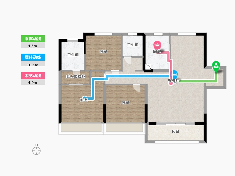 江苏省-苏州市-国泰.云栖-104.00-户型库-动静线