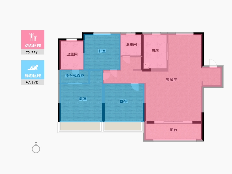 江苏省-苏州市-国泰.云栖-104.00-户型库-动静分区