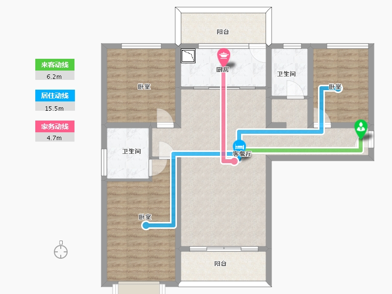 甘肃省-兰州市-冉泽御景龙湾-98.92-户型库-动静线