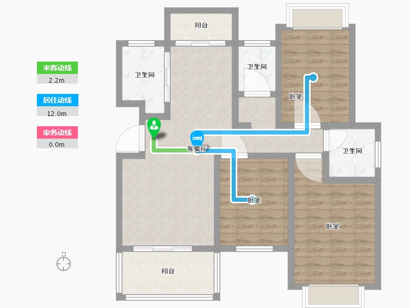 江西省-抚州市-鑫鼎中央公馆-90.28-户型库-动静线