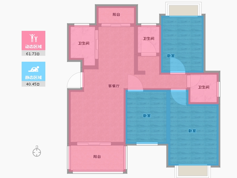 江西省-抚州市-鑫鼎中央公馆-90.28-户型库-动静分区