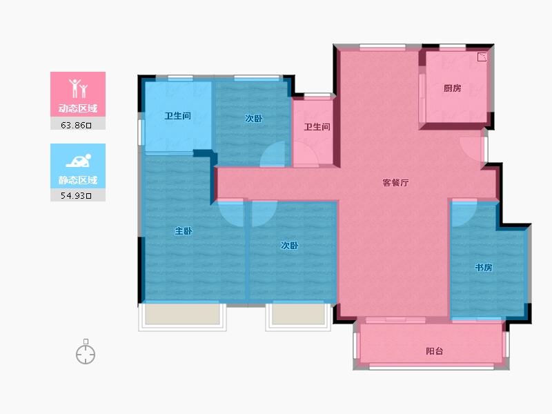 江苏省-徐州市-保利合景珑湾-108.00-户型库-动静分区