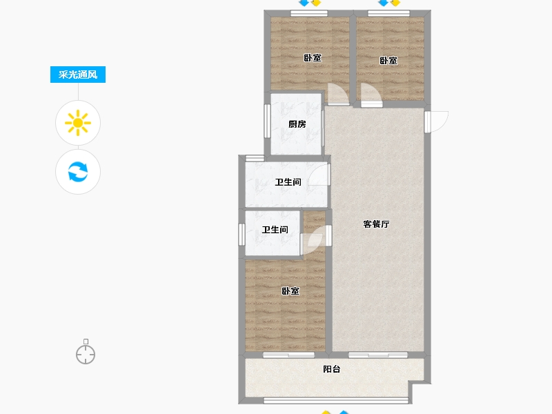 江苏省-镇江市-中建大观京江府-86.00-户型库-采光通风