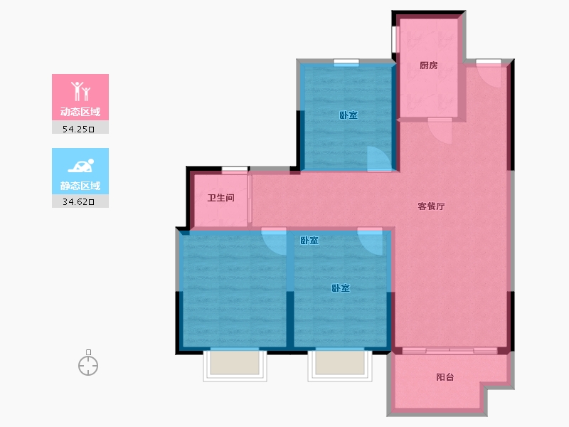 江苏省-镇江市-东方丽晶花苑-79.18-户型库-动静分区