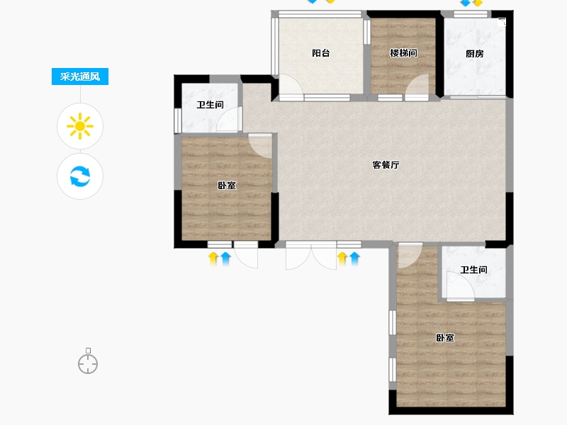 陕西省-渭南市-汉华原山-86.51-户型库-采光通风