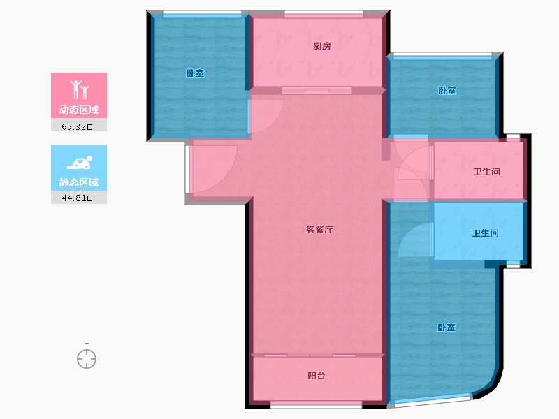 江苏省-苏州市-狮山当代ΜΟΜΛ-99.66-户型库-动静分区