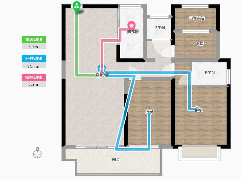 江苏省-镇江市-保集·梧桐墅-104.00-户型库-动静线