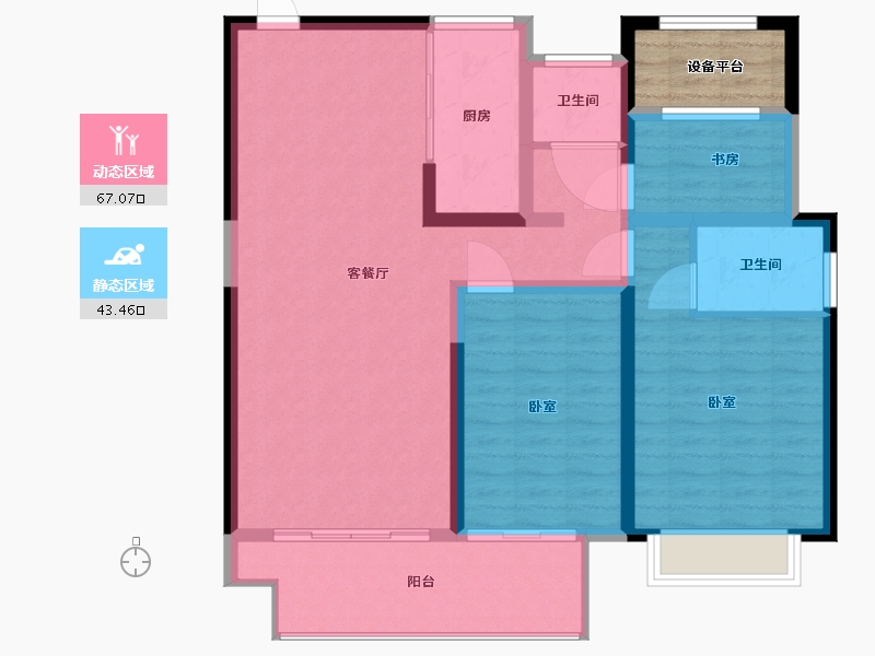 江苏省-镇江市-保集·梧桐墅-104.00-户型库-动静分区