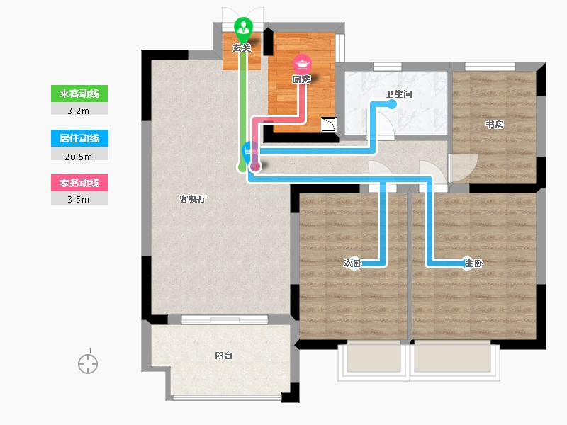 江苏省-盐城市-郁金香花园-78.00-户型库-动静线