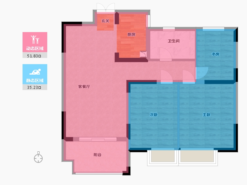 江苏省-盐城市-郁金香花园-78.00-户型库-动静分区