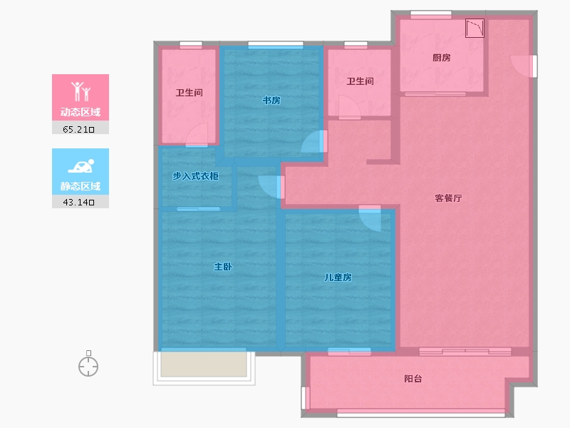 江苏省-徐州市-万科未来之光-95.99-户型库-动静分区