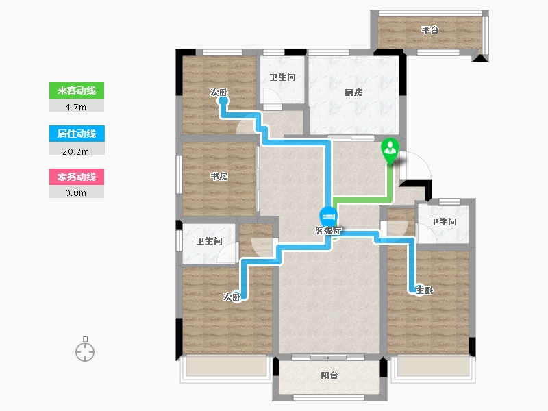 江苏省-苏州市-融创·霅溪桃源-111.08-户型库-动静线