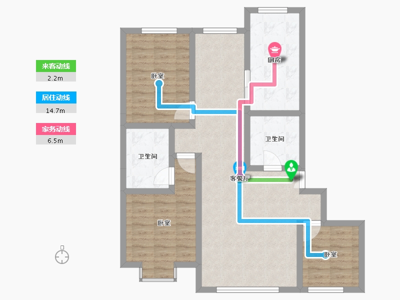 甘肃省-天水市-天宝幸福里-85.16-户型库-动静线