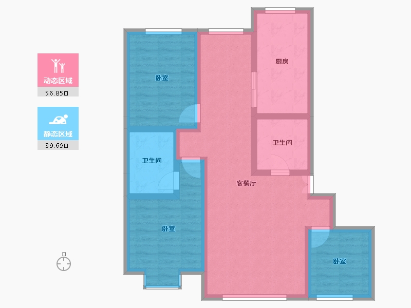 甘肃省-天水市-天宝幸福里-85.16-户型库-动静分区