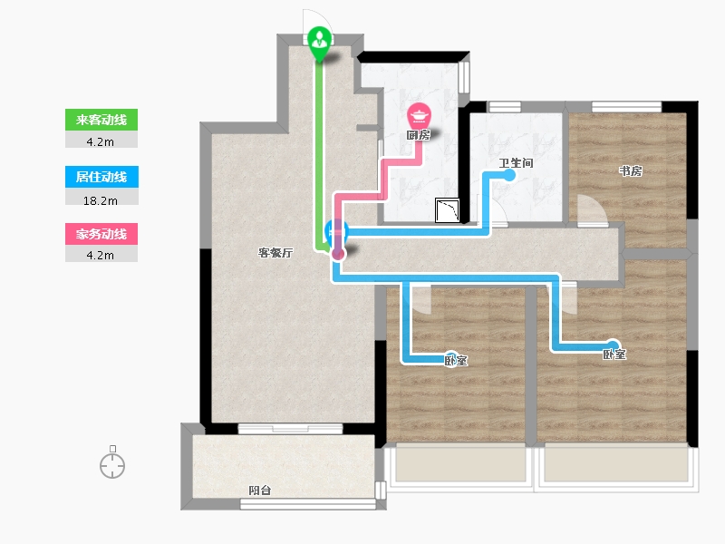 江苏省-苏州市-国泰.云栖-78.00-户型库-动静线