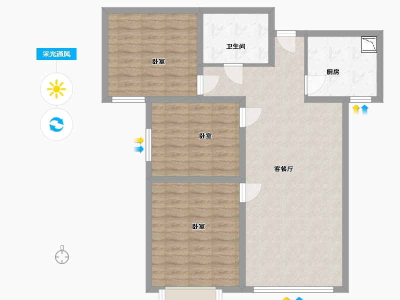 甘肃省-兰州市-冉泽御景龙湾-88.24-户型库-采光通风