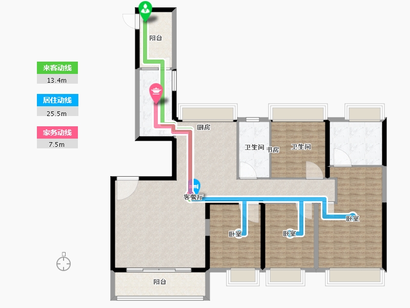 江苏省-泰州市-茂业天地-149.00-户型库-动静线