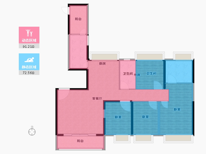 江苏省-泰州市-茂业天地-149.00-户型库-动静分区