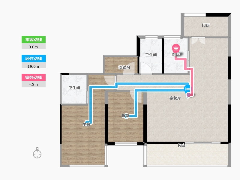 江苏省-泰州市-滨河阳光-108.00-户型库-动静线