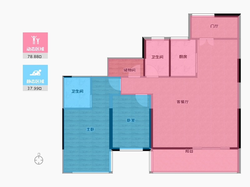 江苏省-泰州市-滨河阳光-108.00-户型库-动静分区