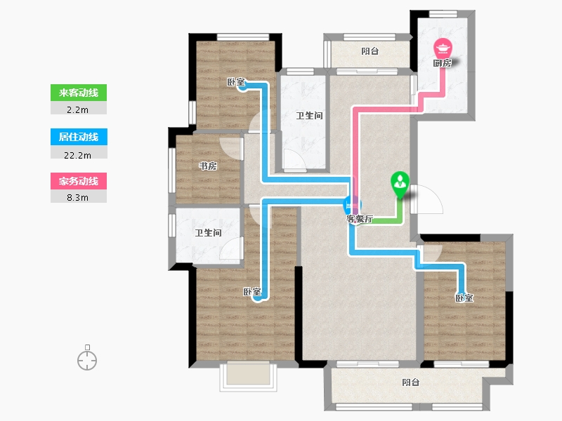 安徽省-宿州市-绿城·深蓝中心-107.94-户型库-动静线