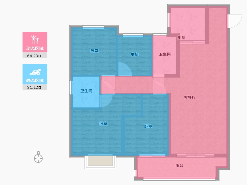 江苏省-苏州市-中骏世界城-104.01-户型库-动静分区