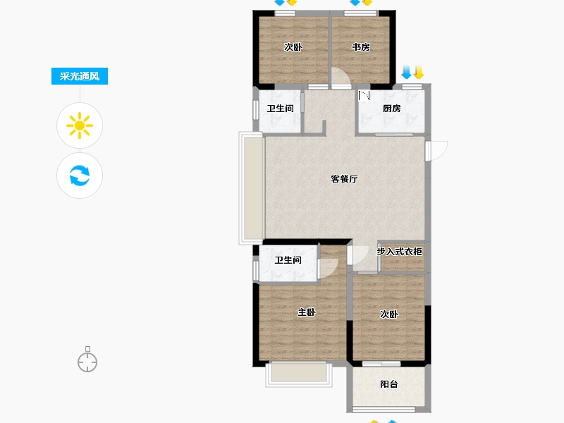 江苏省-连云港市-恒泰悦珑府-96.00-户型库-采光通风