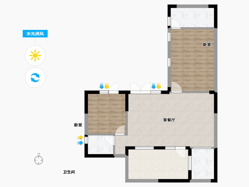 陕西省-渭南市-汉华原山-80.37-户型库-采光通风