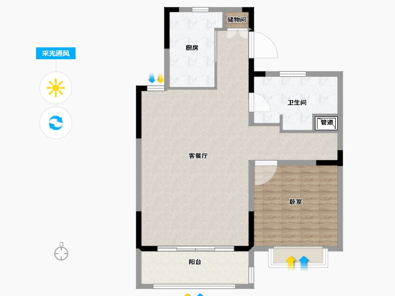 江苏省-苏州市-水月源岸花园-106.00-户型库-采光通风