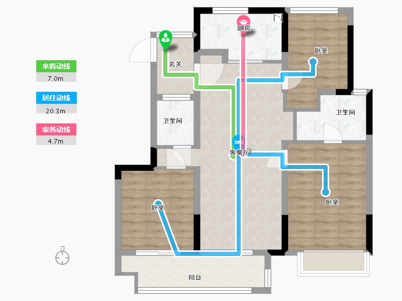 江苏省-镇江市-万科翡翠江湾-84.00-户型库-动静线