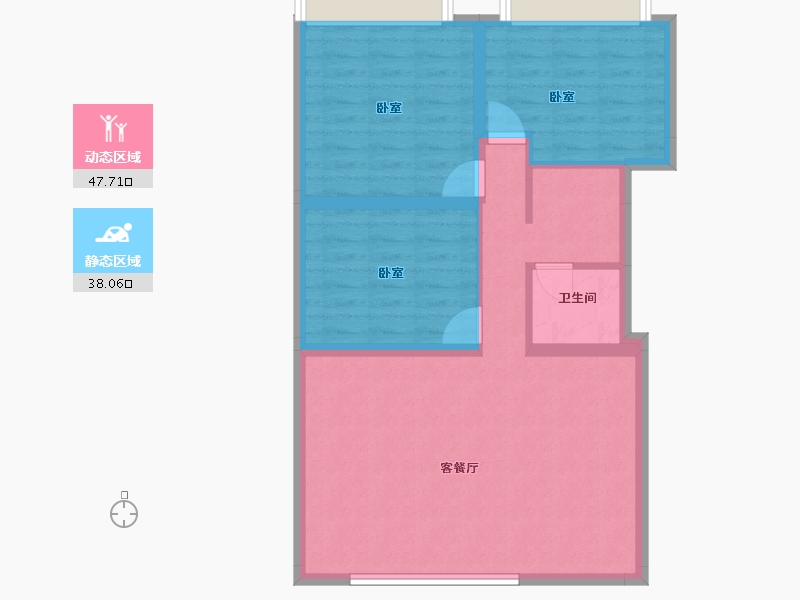 江苏省-泰州市-碧桂园凤城府-76.98-户型库-动静分区