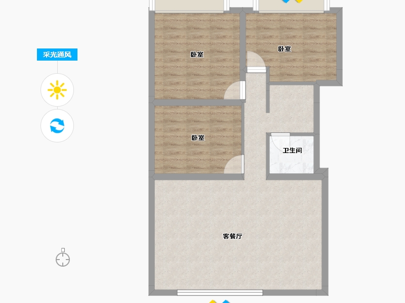 江苏省-泰州市-碧桂园凤城府-76.98-户型库-采光通风