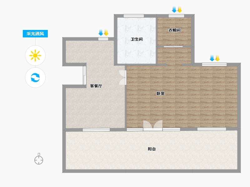 辽宁省-营口市-林昌·天铂-129.95-户型库-采光通风