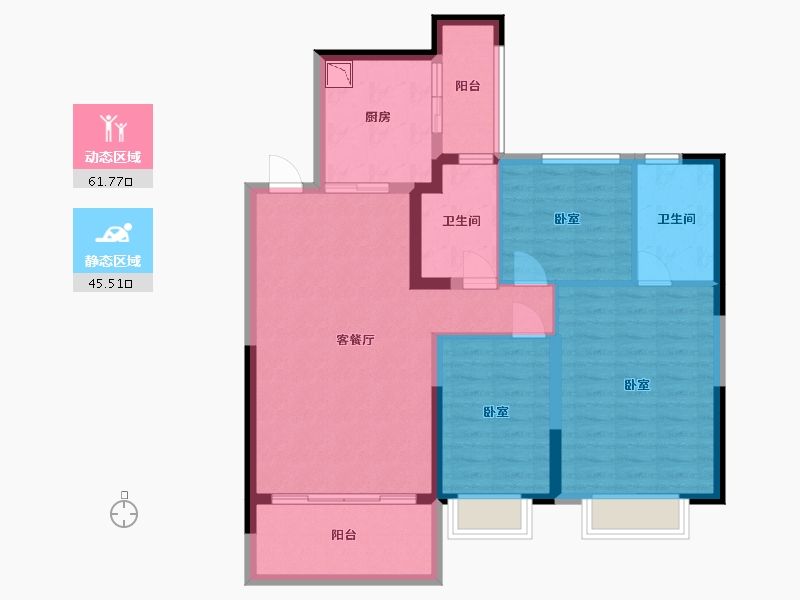 江苏省-镇江市-句容恒大云湖上郡-96.00-户型库-动静分区