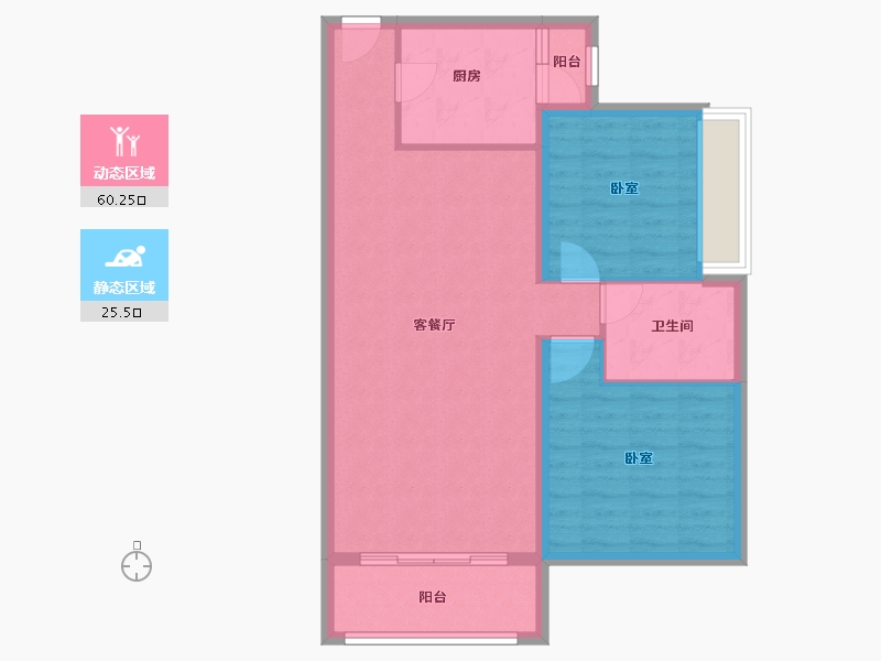 江苏省-泰州市-茂业天地-77.40-户型库-动静分区