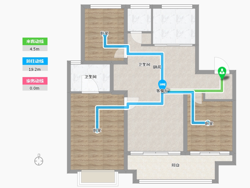 江苏省-徐州市-万科未来城-95.74-户型库-动静线