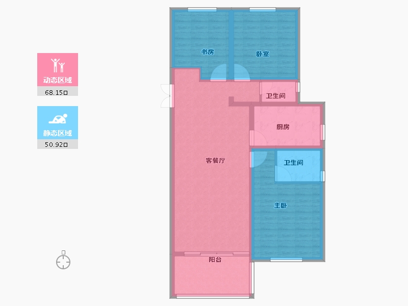 甘肃省-天水市-像山华府-107.57-户型库-动静分区