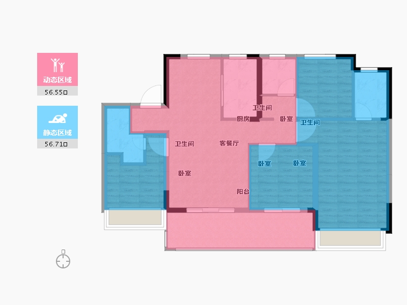 江苏省-苏州市-金辉润元名著雅苑-102.00-户型库-动静分区