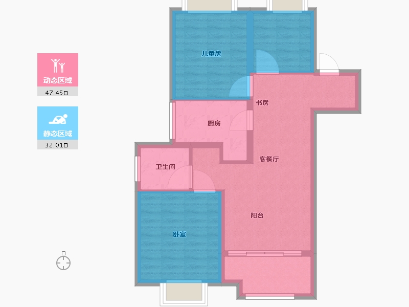 江苏省-徐州市-万科尚都会-71.00-户型库-动静分区