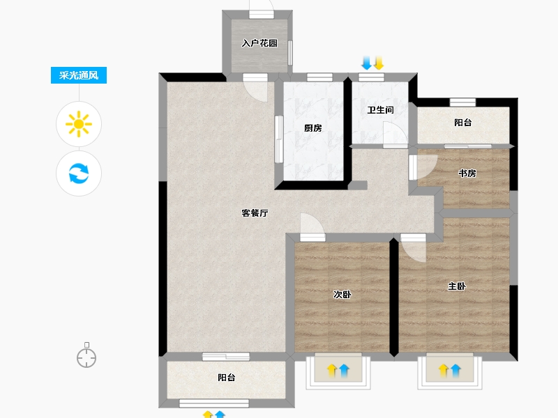 青海省-西宁市-吾悦广场-79.00-户型库-采光通风