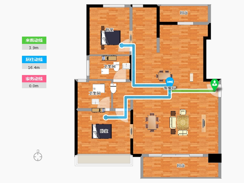 陕西省-西安市-万科锦宸-160.00-户型库-动静线