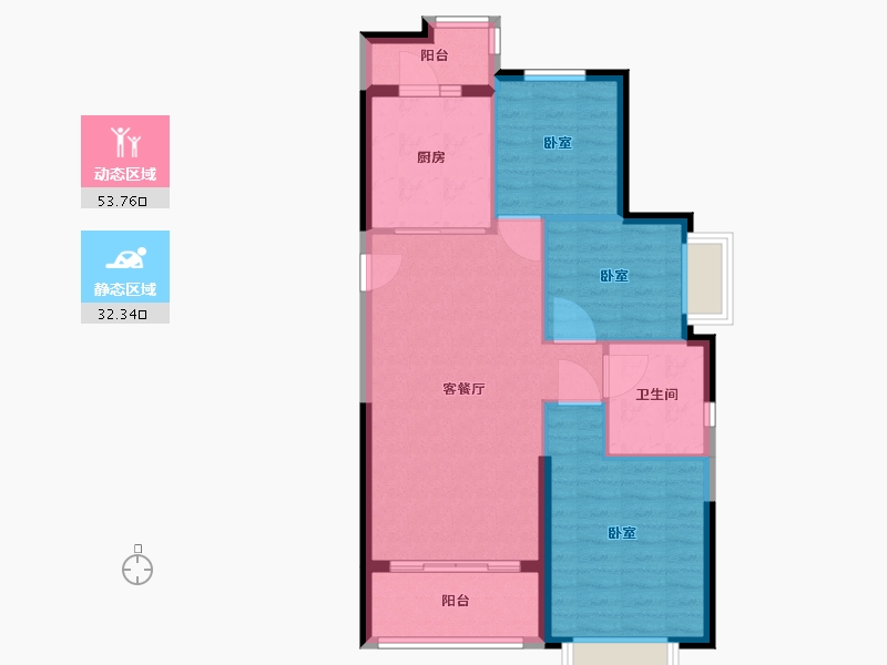 江苏省-镇江市-句容恒大云湖上郡-78.00-户型库-动静分区