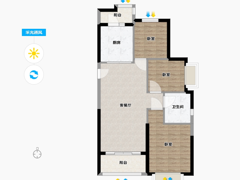 江苏省-镇江市-句容恒大云湖上郡-78.00-户型库-采光通风