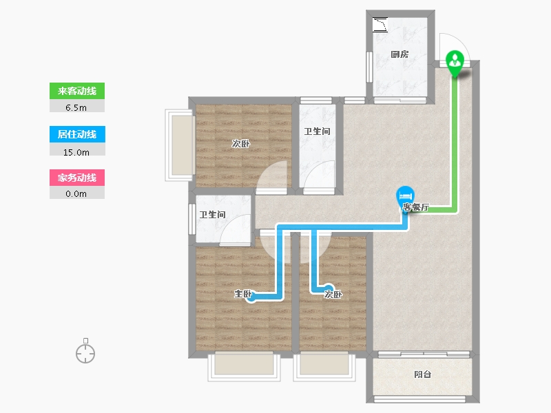 陕西省-安康市-广景花园三期-96.58-户型库-动静线