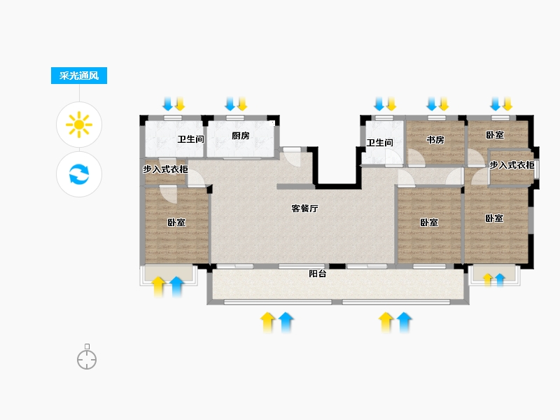 江苏省-镇江市-融创银城·滴翠园-137.00-户型库-采光通风